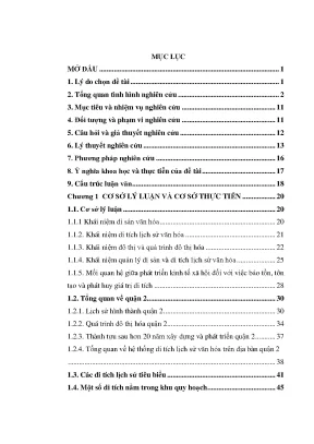 Luận văn quản lý di tích lịch sử văn hóa trong bối cảnh đô thị hóa ở quận 2 thành phố hồ chí minh