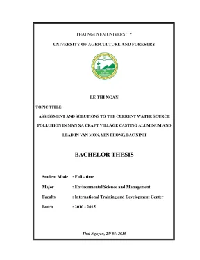 Luận văn assessment and solutions to the current water source pollution in man xa craft village casting aluminum and lead in van mon yen phong bac ninh