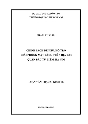 Luận văn chính sách đền bù hỗ trợ giải phóng mặt bằng trên địa bàn quận bắc từ liêm hà nội
