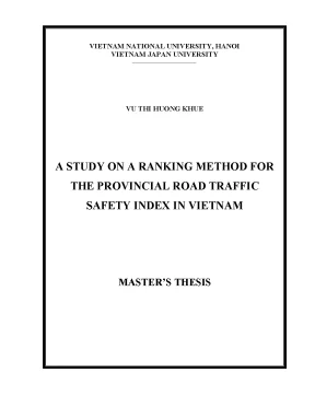 Luận văn thạc sĩ a study on a ranking method for the provincial road traffic safety index in vietnam