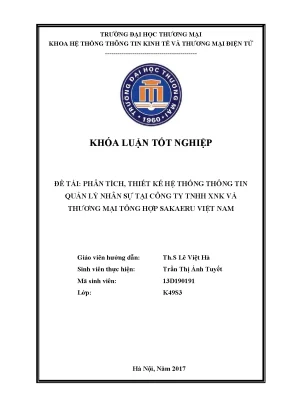 Luận văn phân tích thiết kế hệ thống thông tin quản lý nhân sự tại công ty tnhh xnk và thƣơng mại tổng hợp sakaeru việt nam