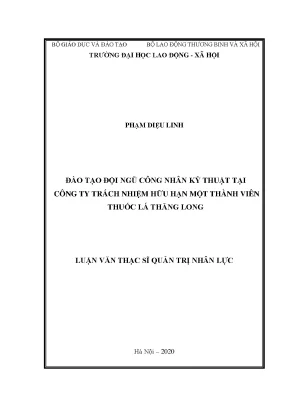 Luận văn thạc sĩ đào tạo đội ngũ công nhân kỹ thuật tại công ty tnhh mtv thuốc lá thăng long