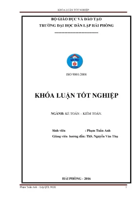 Luận văn hoàn thiện tổ chức kế toán vốn bằng tiền tại công ty tnhh xây dựng hùng quang