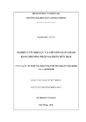 Luận văn nghiên cứu nội lực và chuyển vị của dầm bằng phương pháp sai phân hữu hạn