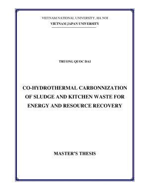 Luận văn thạc sĩ co hydrothermal carbonization of sludges and kitchen waste for energy and resource recovery