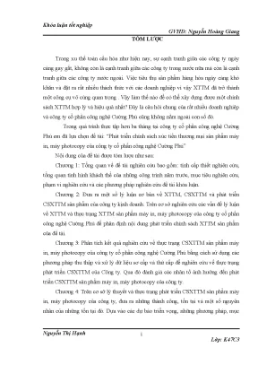 Luận văn phát triển chính sách xúc tiến thƣơng mại sản phẩm máy in máy photocopy của công ty cổ phần công nghệ cƣờng phú