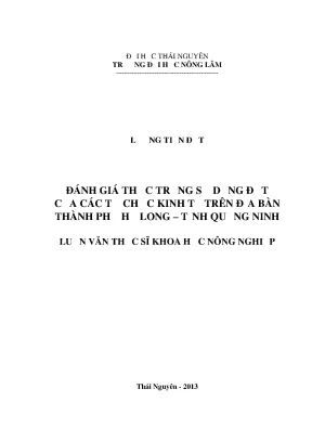 Luận văn đánh giá thực trạng sử dụng đất của các tổ chức kinh tế trên địa bàn thành phố hạ long tỉnh quảng ninh