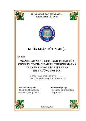 Luận văn nâng cao năng lực cạnh tranh của công ty cổ phần đầu tư thương mại và truyền thông sắc việt trên thị trường nội địa
