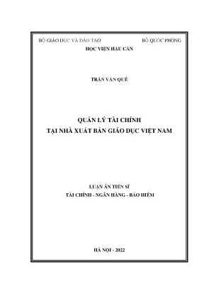 Luận án tiến sĩ tài chính ngân hàng quản lý tài chính tại nhà xuất bản giáo dục việt nam