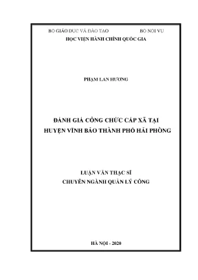 Luận văn thạc sĩ đánh giá công chức cấp xã tại huyện vĩnh bảo thành phố hải phòng