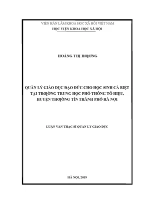 Luận văn thạc sĩ quản lý giáo dục đạo đức cho học sinh cá biệt tại trường trung học phổ thôngtô hiệu huyện thường tín thành phố hà nội