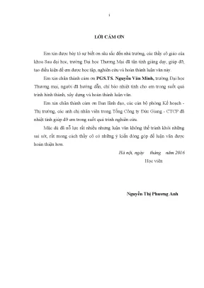 Luận văn chiến lược marketing sản phẩm hàng đồng phục và bảo hộ lao động ở thị trường nội địa của tổng công ty đức giang ctcp