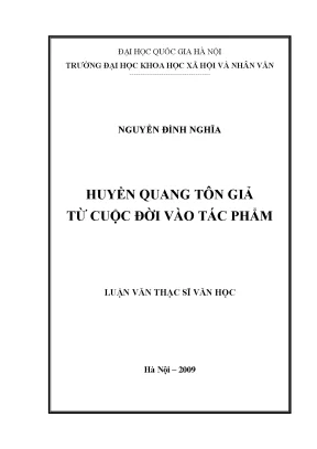 Luận văn thạc sĩ huyền quang tôn giả từ cuộc đời vào tác phẩm