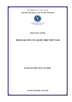 Luận án tiến sĩ luật học thẩm quyền của quốc hội việt nam