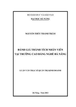 Luận văn thạc sĩ đánh giá thành tích nhân viên tại trường cao đẳng nghề đà nẵng