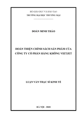 Luận văn hoàn thiện chính sách sản phẩm của công ty cổ phần hàng không vietjet