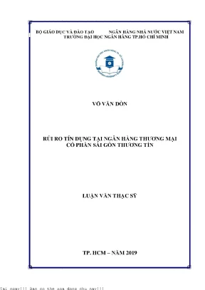 Rủi ro tín dụng tại ngân hàng thương mại cổ phần sài gòn thương tín luận văn thạc sỹ tài chính ngân hàng