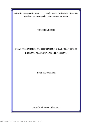 Phát triển dịch vụ phi tín dụng tại ngân hàng thương mại cổ phần tiên phong luận văn thạc sĩ tài chính ngân hàng