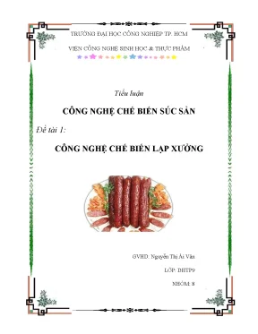 Luận văn tiểu luận công nghệ chế biến lạp xưởng