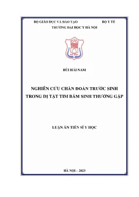 Luận án tiến sĩ nghiên cứu chẩn đoán trước sinh trong dị tật tim bẩm sinh thường gặp