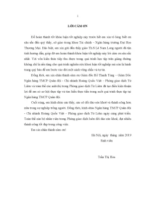 Luận văn phát triển cho vay tiêu dùng tại ngân hàng tmcp quân đội chi nhánh hoàng quốc việt phòng giao dịch từ liêm