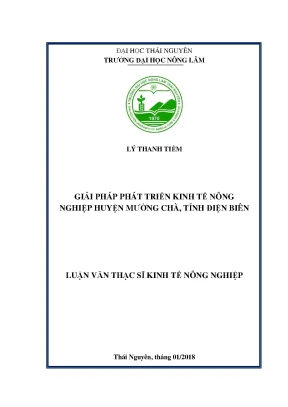 Luận văn giải pháp phát triển kinh tế nông nghiệp huyện mường chà tỉnh điện biên