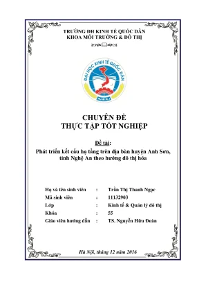Chuyên đề thực tập tốt nghiệp phát triển kết cấu hạ tầng trên địa bàn huyện anh sơn tỉnh nghệ an theo hướng đô thị hóa