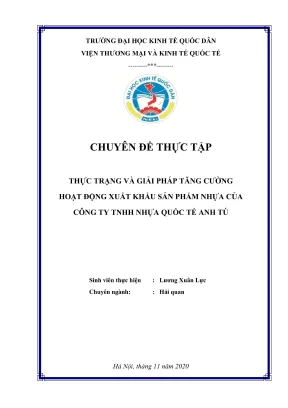 Chuyên đề thực tập thực trạng và giải pháp tăng cường hoạt động xuất khẩu nhựa của công ty tnhh nhựa quốc tế anh tú thông qua các sàn thương mại điện tử