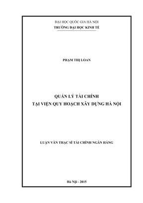 Luận văn thạc sĩ tài chính ngân hàng quản lý tài chính tại viện quy hoạch xây dựng hà nội