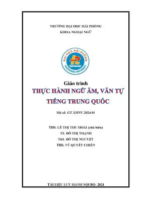 Giáo trình thực hành ngữ âm văn tự tiếng trung quốc