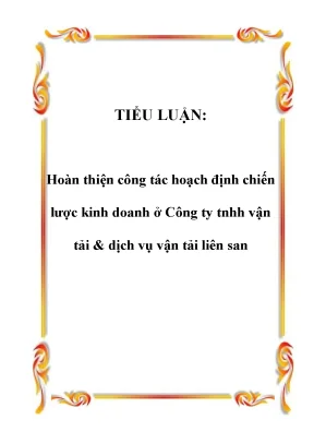 Tiểu luận hoàn thiện công tác hoạch định chiến lược kinh doanh ở công ty tnhh vận tải dịch vụ vận tải liên san