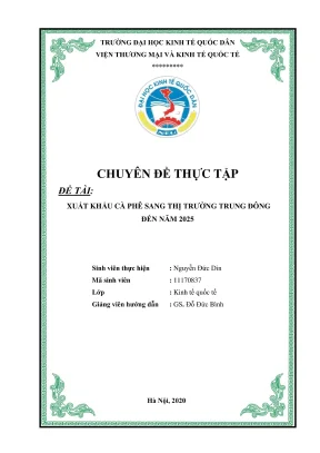 Chuyên đề thực tập xuất khẩu cà phê sang thị trường trung đông đến năm 2025