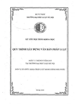 Kỷ yếu hội thảo khoa học cấp khoa quy trình xây dựng văn bản pháp luật