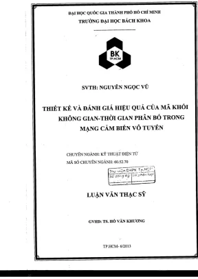 Luận văn thạc sĩ kỹ thuật điện tử thiết kế và đánh giá của mã khối không gian thời gian phân bố trong mạng cảm biến vô tuyến