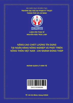 Luận văn thạc sĩ quản lý kinh tế nâng cao chất lượng tín dụng tại ngân hàng nông nghiệp và phát triển nông thôn việt nam chi nhánh đồng tháp