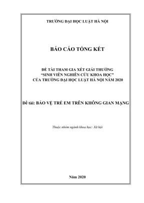 Đề tài sinh viên nghiên cứu khoa học bảo vệ trẻ em trên không gian mạng