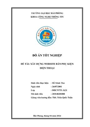 Khóa luận tốt nghiệp công nghệ thông tin xây dựng website bán phụ kiện điện thoại