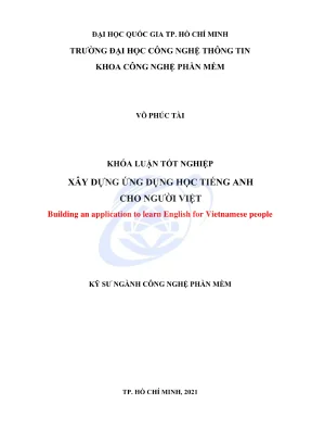 Khóa luận tốt nghiệp công nghệ phần mềm xây dựng ứng dụng học tiếng anh dành cho người việt