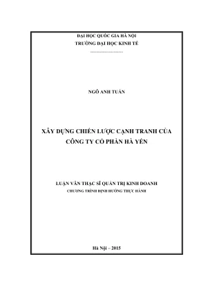 Luận văn thạc sĩ quản trị kinh doanh xây dựng chiến lược cạnh tranh của công ty cổ phần hà yến