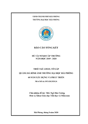 Đề tài nghiên cứu khoa học cấp trường thiết kê logo tờ gấp quảng bá hình ảnh trường đại học hải phòng 60 năm xây dựng và phát triển
