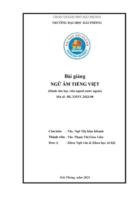 Bài giảng ngữ âm tiếng việt