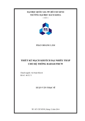 Luận văn thạc sĩ kỹ thuật điện tử thiết kế mạch khuyếch đại nhiễu thấp cho hệ thống radar fmcw