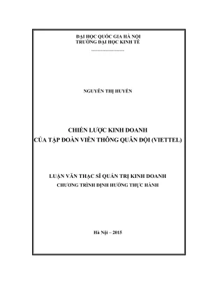 Luận văn thạc sĩ quản trị kinh doanh chiến lược kinh doanh của tập đoàn viễn thông quân đội viettel
