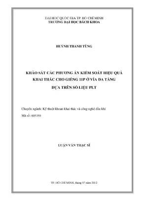 Luận văn thạc sĩ kỹ thuật khai thác và công nghệ dầu khí khảo sát các phương án kiểm soát hiệu quả khai thác cho giếng 11p ở vỉa đa tầng dựa trên số liệu plt