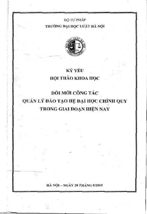 Kỷ yếu hội thảo khoa học đổi mới công tác quản lý đào tạo hệ đại học chính quy trong giai đoạn hiện nay