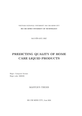 Luận văn thạc sĩ khoa học máy tính predicting quality of home care liquid products