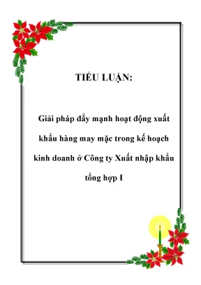 Tiểu luận giải pháp đẩy mạnh hoạt động xuất khẩu hàng may mặc trong kế hoạch kinh doanh ở công ty xuất nhập khẩu tổng hợp i