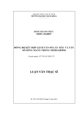 Luận văn thạc sĩ kỹ thuật điện tử đồng bộ kết hợp lệch tầng số lấy mẫu và tần số sóng mang trong mimoofdm