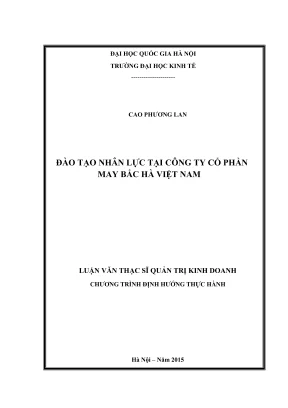 Luận văn thạc sĩ quản trị kinh doanh đào tạo nhân lực tại công ty cổ phần may bắc hà việt nam