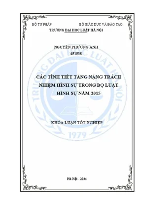 Khóa luận tốt nghiệp các tình tiết tăng nặng trách nhiệm hình sự trong bộ luật hình sự năm 2015